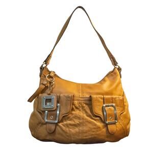Big Leather Purse Chestnut Brown TIGNANELLO Large Shoulder Satchel Bag Handbag
